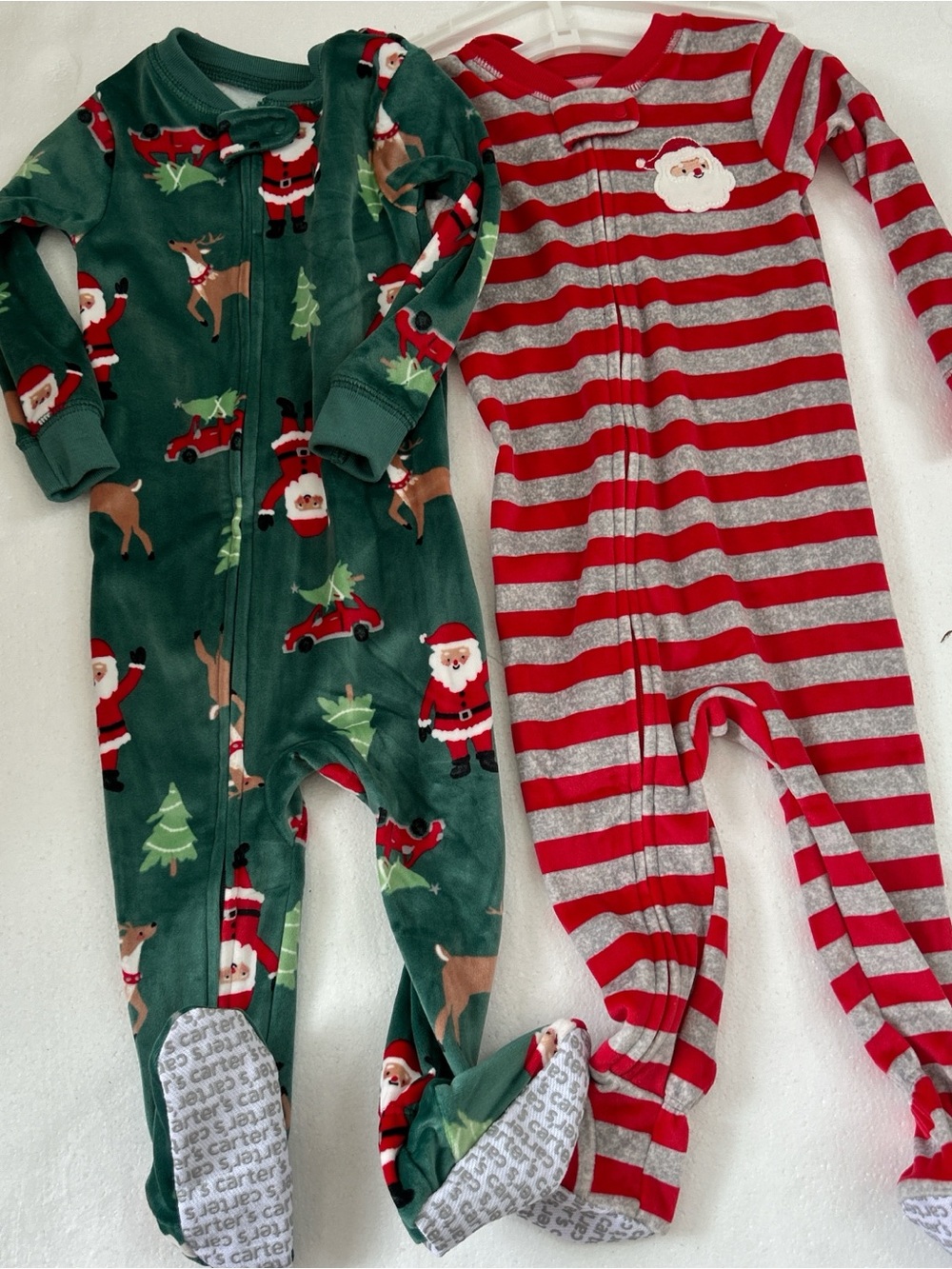 NWT super soft Christmas baby boy onesies sleeper footies bundle velour 12m